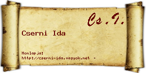 Cserni Ida névjegykártya